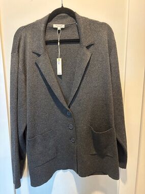 Max Studio Charcoal Gray Knit Blazer/ cardigan